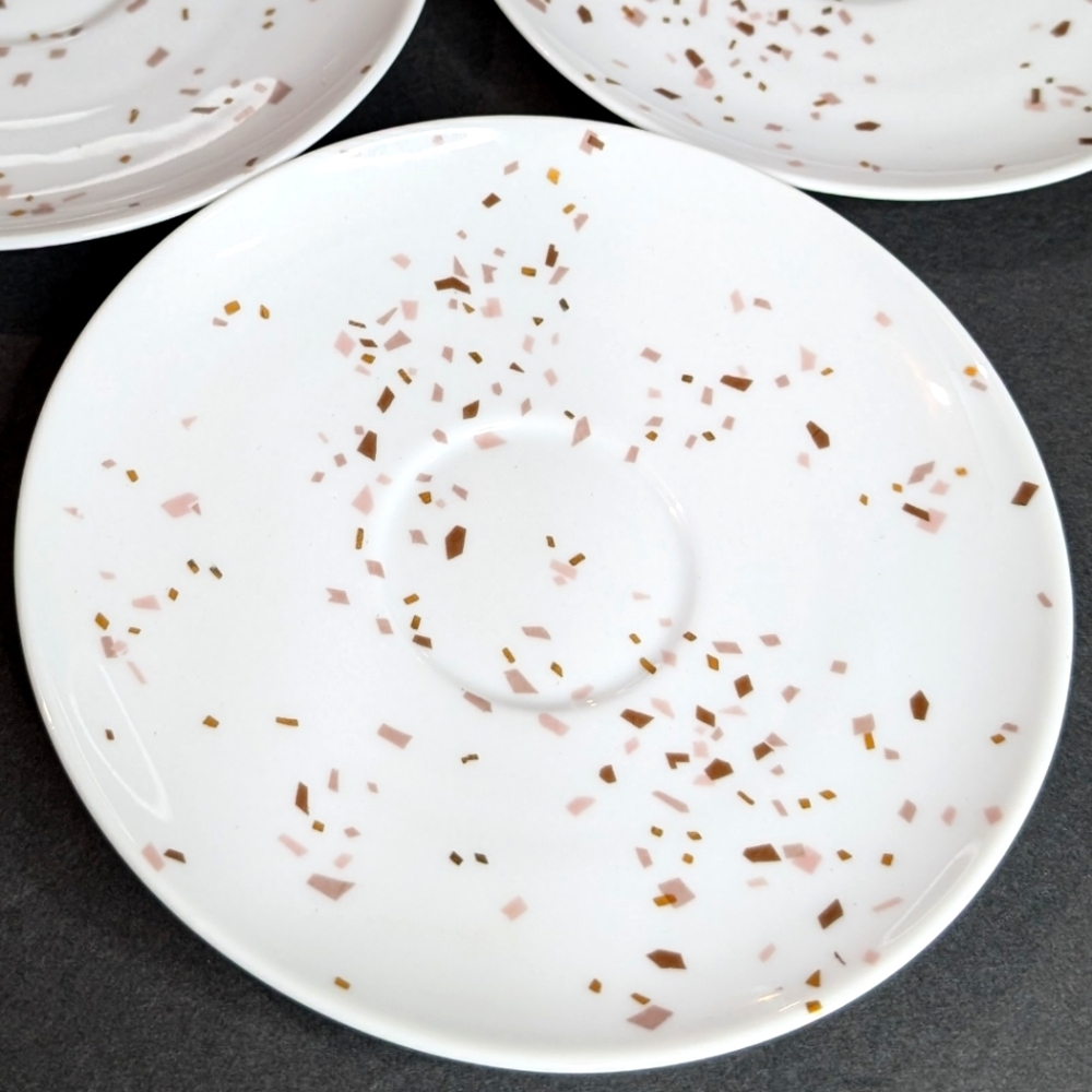 Continental China x‎ Raymond Loewy Confetti vintage 3 ceramic 6" saucer plates